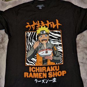 Black Naruto Ichiraku Ramen Shop T-Shirt Sze Large